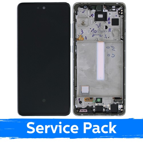 LCD-näyttö yhteensopiva Samsung A528 A52s kehyksellä / Awesome White / (Service Pack)