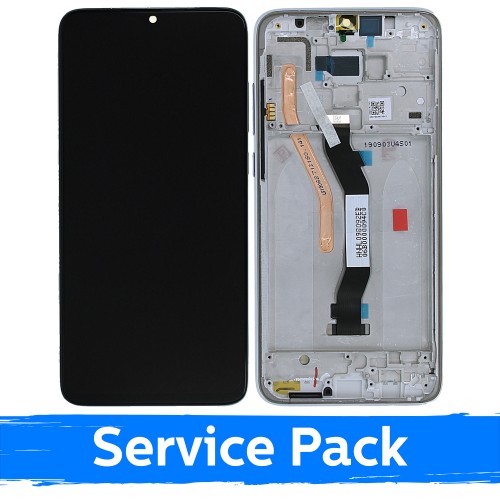 LCD-näyttö yhteensopiva Xiaomi Redmi Note 8 Pro kehyksellä / valkoinen / (Service Pack)
