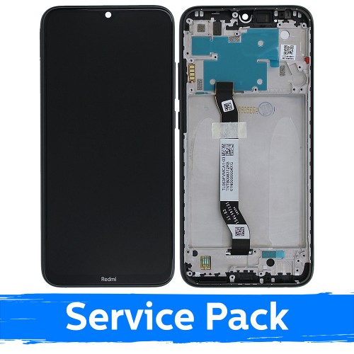 LCD-näyttö yhteensopiva Xiaomi Redmi Note 8 (Note 8 2021) kehyksellä / musta / (Service Pack)