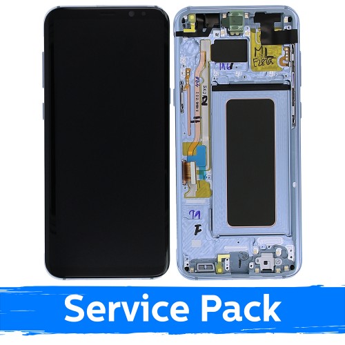 LCD Display Compatible With Samsung G955 S8 Plus With Frame / Coral Blue / (Service Pack)