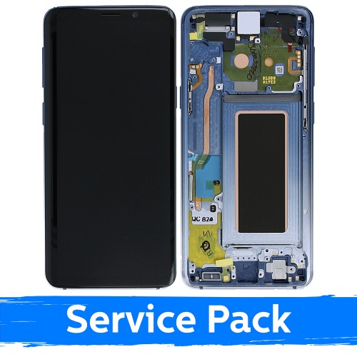 LCD Display Compatible With Samsung G960 S9 With Frame  / Ice Blue / (Service Pack)
