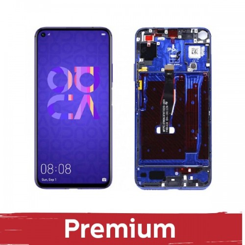 LCD-näyttö yhteensopiva Huawei Nova 5T / Honor 20 kehyksellä / safiirin sininen / OEM