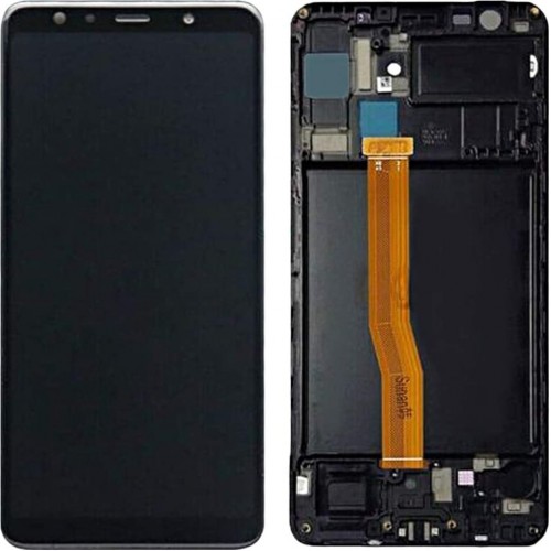 LCD-näyttö yhteensopiva Samsung A750 2018 A7 musta kehyksellä HQ