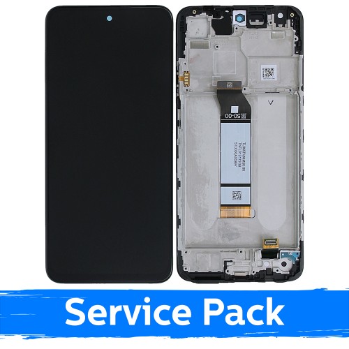 LCD-näyttö yhteensopiva Xiaomi Redmi Note 10 5G / Note 10T 5G / Poco M3 Pro 5G:n kanssa, musta, kehyksellä (Service Pack)
