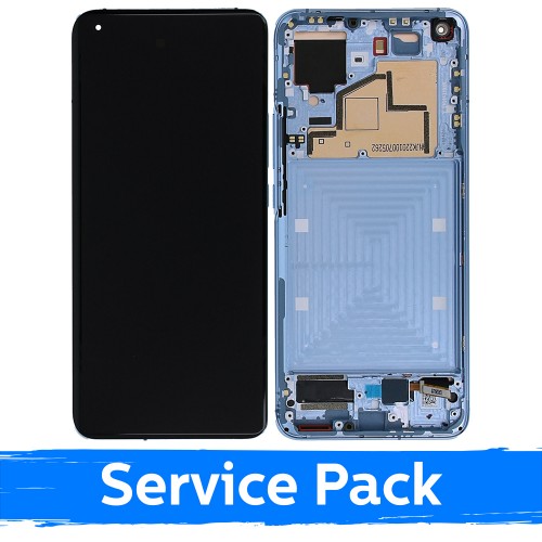 LCD-näyttö yhteensopiva Xiaomi Mi 11 5G kehyksellä / Horizon Blue / (Service Pack)