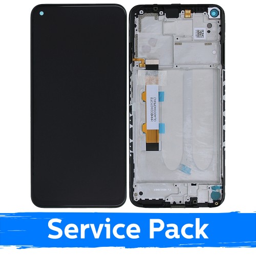 LCD-näyttö yhteensopiva Xiaomi Redmi Note 9T / Note 9 5G kehyksellä musta (Service Pack)
