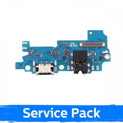 Charging Port Compatible With Samsung A315 A31 With Flex / Plata (Service Pack)