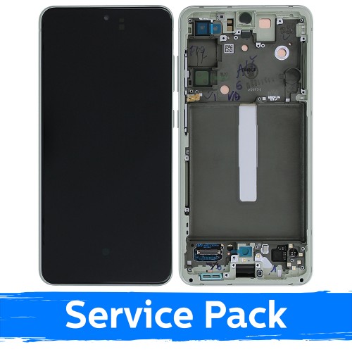 LCD Display Compatible With Samsung G990 S21 FE 5G With Frame / Olive / (Service Pack)