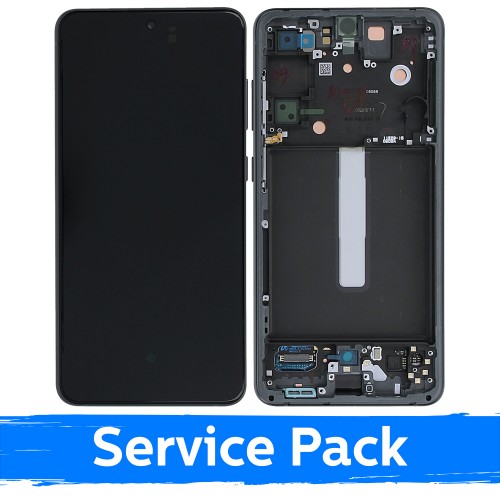 LCD Display Compatible With Samsung G990 S21 FE 5G With Frame / Graphite / (Service Pack)