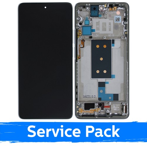 LCD-näyttö yhteensopiva Xiaomi 11T (11T Pro) kehyksellä / Moonlight White / (Service Pack)