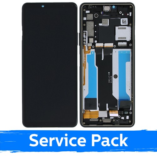 LCD-näyttö yhteensopiva Sony Xperia 10 III musta kehyksellä (Service Pack)