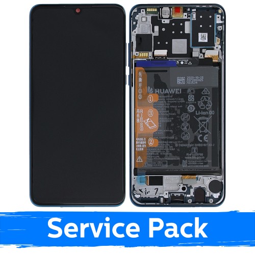 LCD-näyttö yhteensopiva Huawei P30 Lite kanssa kehyksellä / Peacock Blue / (Service Pack) NEW EDITION