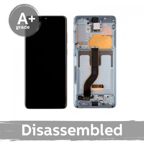 LCD-näyttö yhteensopiva Samsung G985 S20 Plus kehyksellä / Cloud Blue / (10/10 käytetty)