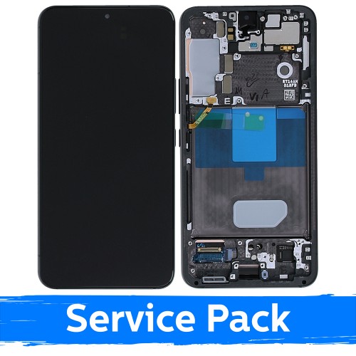 LCD-näyttö yhteensopiva Samsung S901 S22 kehyksellä / Phantom Black (Graphite) / (Service Pack)