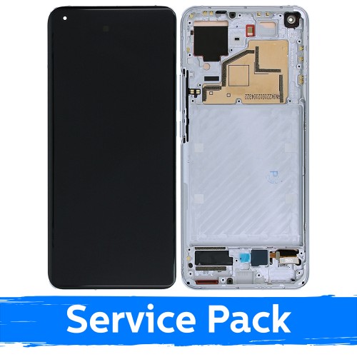 LCD-näyttö yhteensopiva Xiaomi Mi 11 5G kehyksellä / Cloud White / (Service Pack)