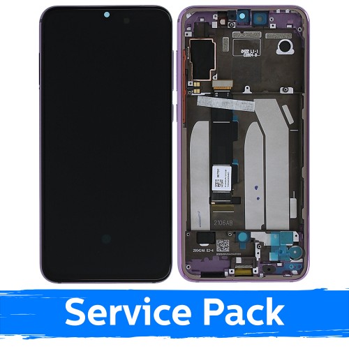 LCD-näyttö yhteensopiva Xiaomi Mi 9 SE kehyksellä / violetti / (Service Pack)