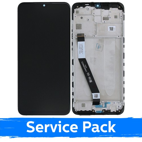 LCD Display Compatible With Xiaomi Redmi 9 With Frame / Black / (Service Pack)