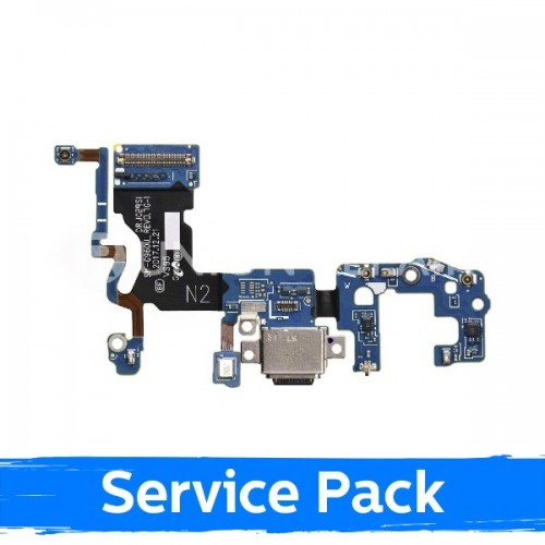 Charging Port Compatible With Samsung G960 S9 With Flex / Plata (Service Pack)