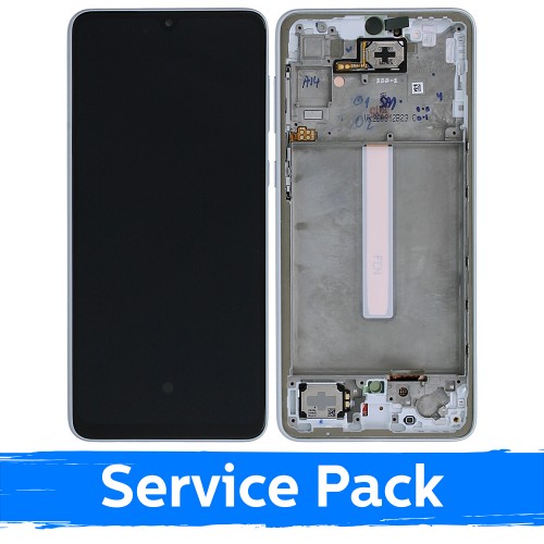 LCD Display Compatible With Samsung A336 A33 5G With Frame / White / (Service Pack)