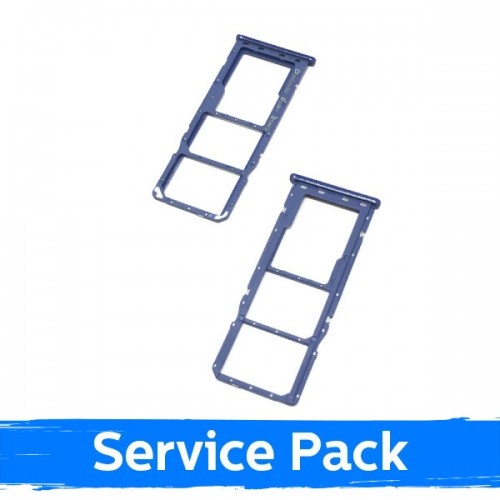 SIM-kortin pidike Samsung A750 A7 2018:lle, sininen, alkuperäinen (Service Pack)