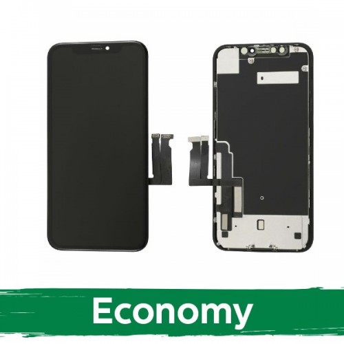 LCD Display Compatible With iPhone XR Black (INCELL with metal plate / Economy)