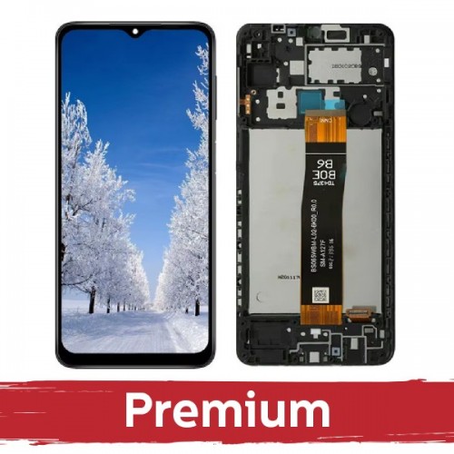 LCD-näyttö yhteensopiva Samsung A127 A12s (Nacho) musta kehyksellä OEM