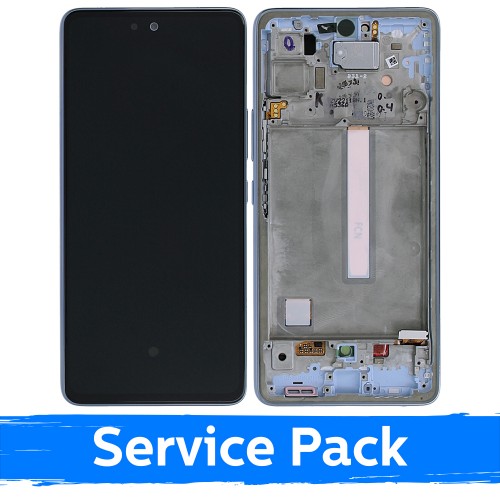 LCD-näyttö yhteensopiva Samsung A536 A53 5G kehyksellä / sininen / (Service Pack)