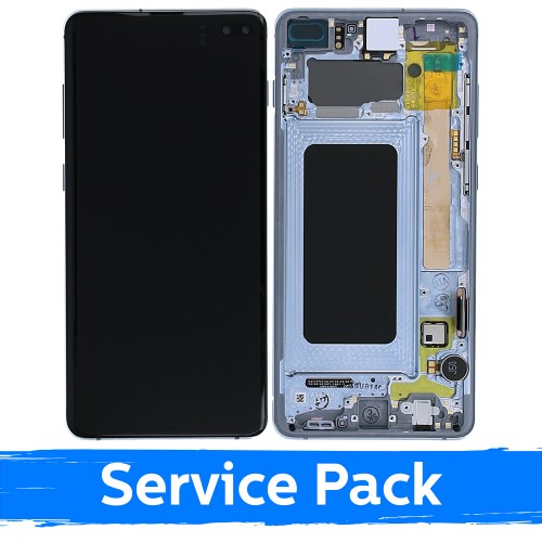 LCD Display Compatible With Samsung G975 S10 Plus With Frame / Prism Blue / (Service Pack)