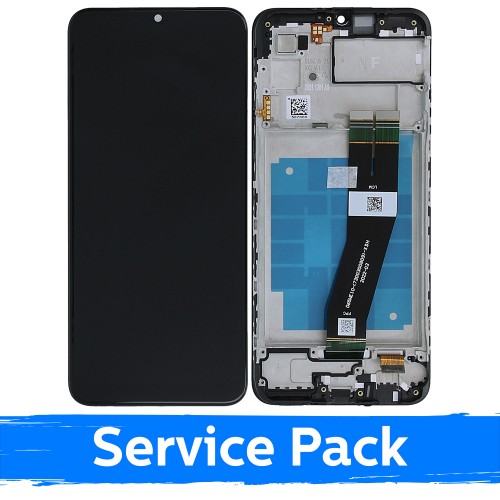 LCD Display Compatible With Samsung A035G A03 EU Black With Frame (Service Pack)