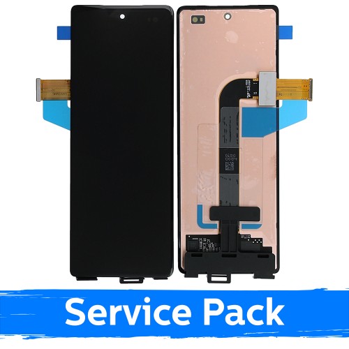 LCD-näyttö yhteensopiva Samsung F916 Z Fold2 (ulkoinen) musta (Service Pack)