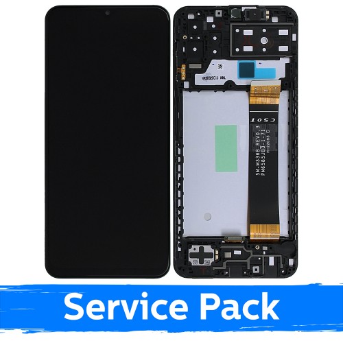 LCD-näyttö yhteensopiva Samsung A135 A13 4G musta kehyksellä (Service Pack)