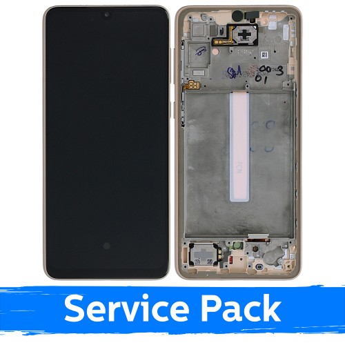 LCD Display Compatible With Samsung A336 A33 5G With Frame / Peach / (Service Pack)