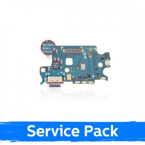 Charging Port Compatible With Samsung S901 S22 With Flex / Plata (Service Pack)