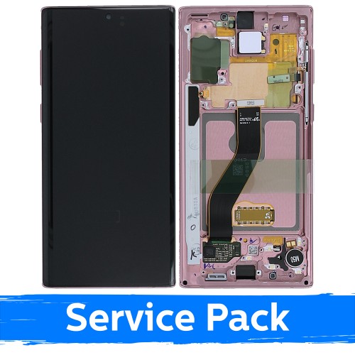 LCD-näyttö yhteensopiva Samsung N970 Note 10 kehyksellä / Aura Glow / (Service Pack)