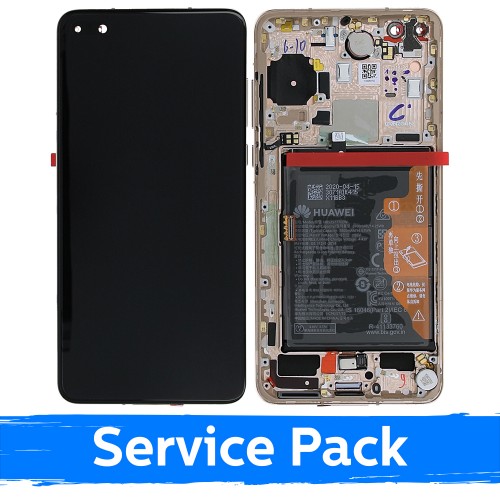 LCD-näyttö yhteensopiva Huawei P40 kehyksellä / Blush Gold / (Service Pack)