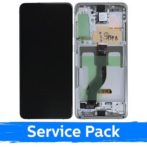 LCD Display Compatible With Samsung G986 (G985) S20 Plus With Frame / Cloud White / (Service Pack)
