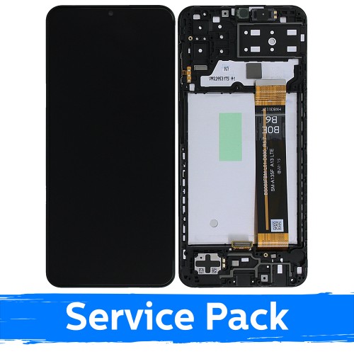LCD-näyttö yhteensopiva Samsung M135 M13 4G musta kehyksellä (Service Pack)