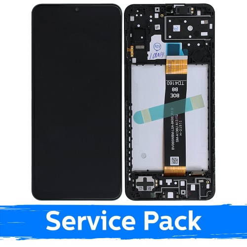 LCD Display Compatible With Samsung A136 A13 5G Black With Frame (Service Pack)
