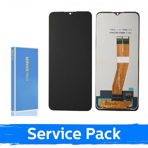 LCD-näyttö yhteensopiva Samsung A037F A03s non-EU musta (Service Pack / Aftermarket)(NF versio)