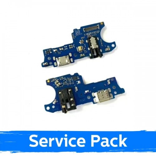 Charging Port Compatible With Samsung A035 A03 With Flex / Plata (Service Pack)