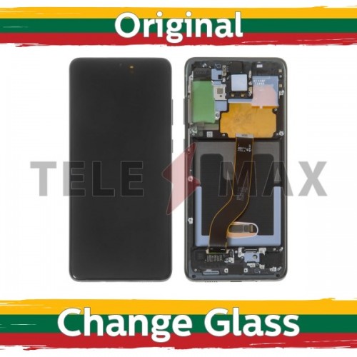LCD Display Compatible With Samsung G986 (G985) S20 Plus / Cosmic Black / original (Renewed: Telemax)