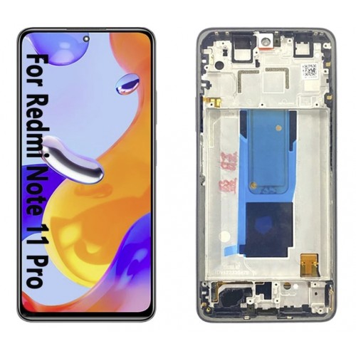 LCD-näyttö yhteensopiva Xiaomi Redmi Note 11 Pro / Poco X4 Pro 5G musta kehyksellä HQ