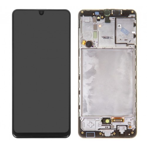 LCD-näyttö yhteensopiva Samsung A315 A31 musta kehyksellä HQ