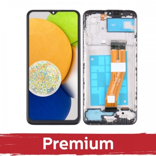 LCD Display Compatible With Samsung A035F A03 non-EU Black with Frame OEM