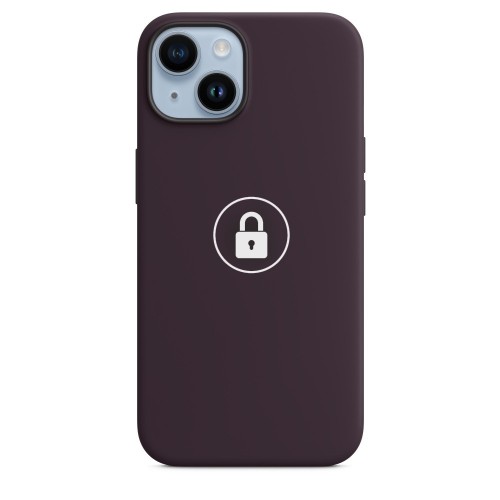 Puhelimen suojakuori Silicone Case v2 iPhone 14:lle, Elderberry, pakkauksessa