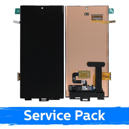 LCD-näyttö yhteensopiva Samsung S908 S22 Ultra musta (Service Pack) (NF versio)