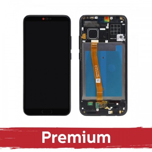 LCD-näyttö yhteensopiva Huawei Honor 10 kehyksellä / musta / OEM
