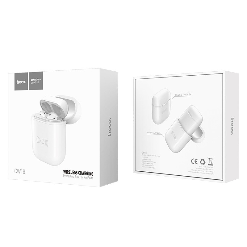Suojakuori (langaton lataus) Hoco CW18 Airpods valkoinen