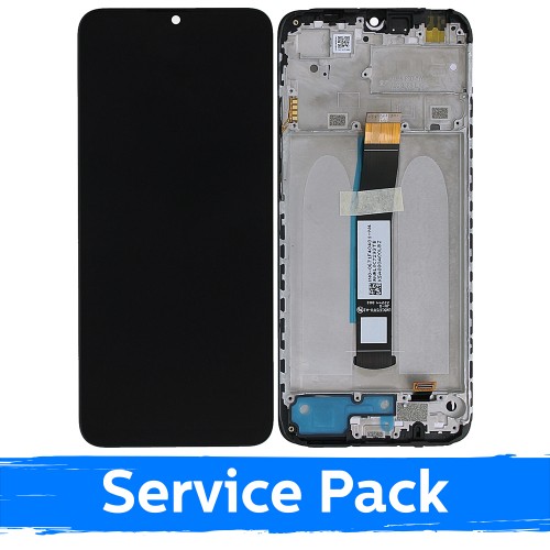LCD Display Compatible With Xiaomi Redmi 10C / Poco C40 Black With Frame (Service Pack)