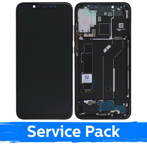 LCD Display Compatible With Xiaomi Mi 8 With Frame / Black / (Service Pack)